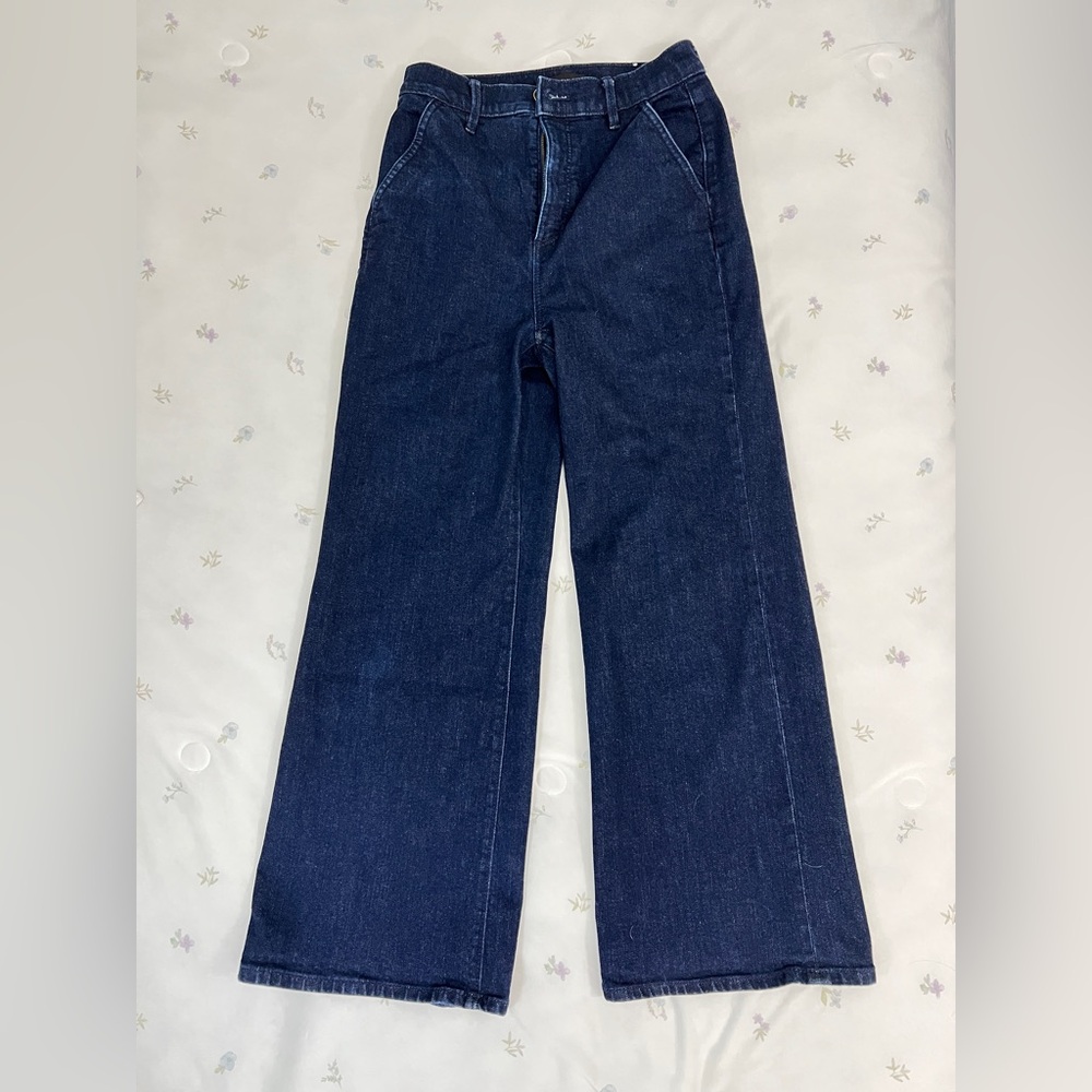 Ann Taylor Blue Flare Wide Leg Jeans